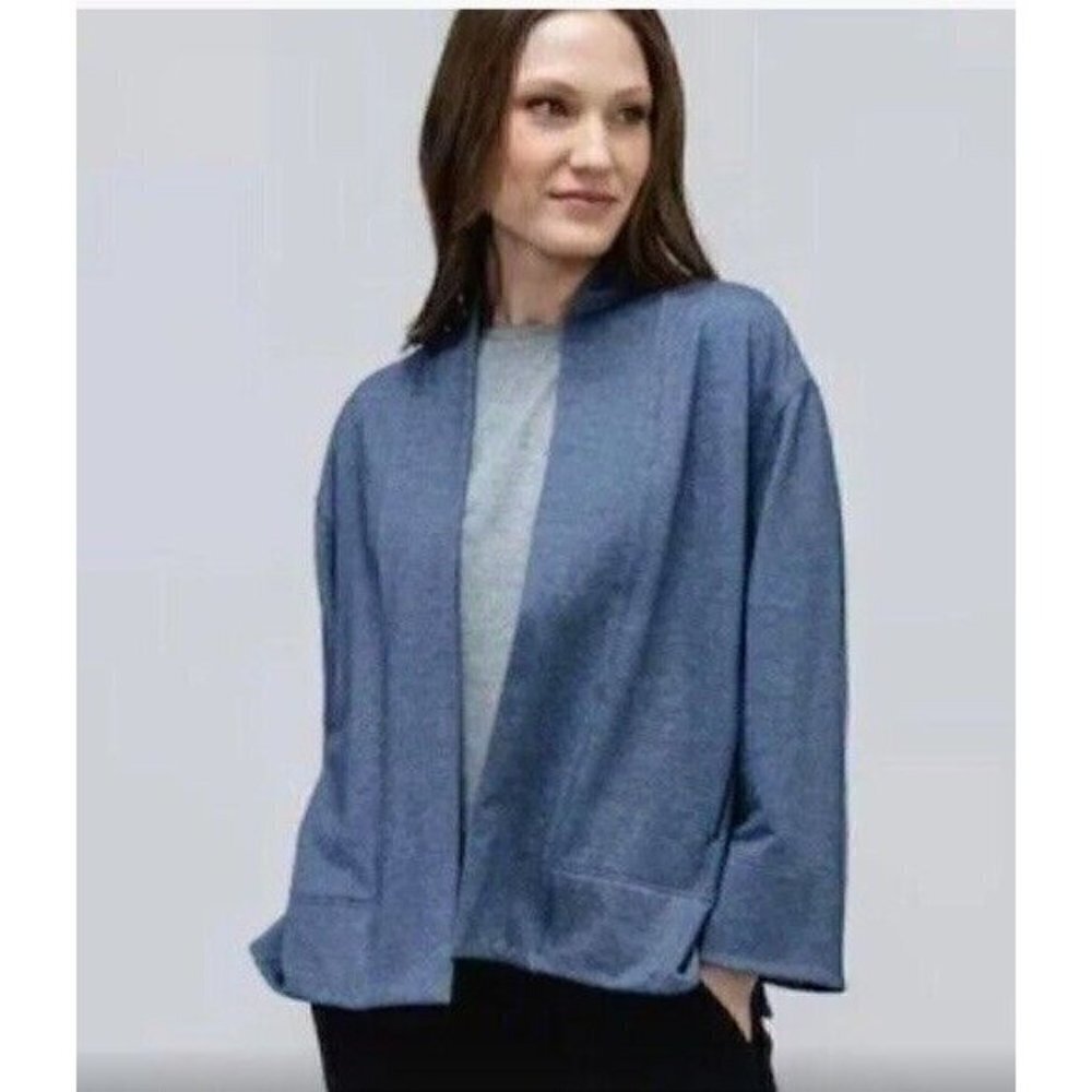 Ministry of Supply Women's Sz S Fusion Terry Cardigan Light Blue NWT